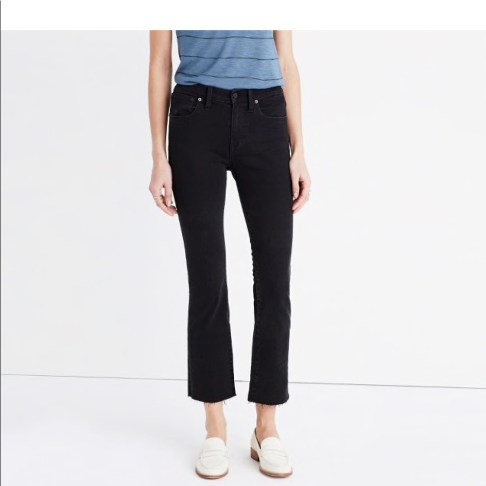 MADEWELL cali demi-boot jeans in black RAW HEM 28